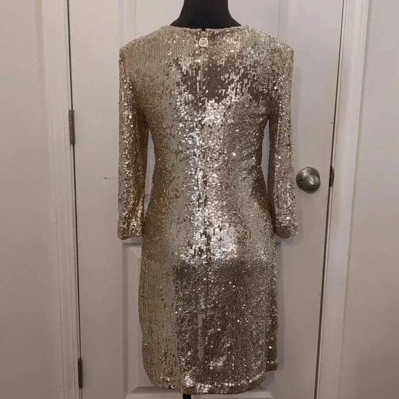 Tory Burch women's scoop neck knee length sequin dress - Picture 4 of 12